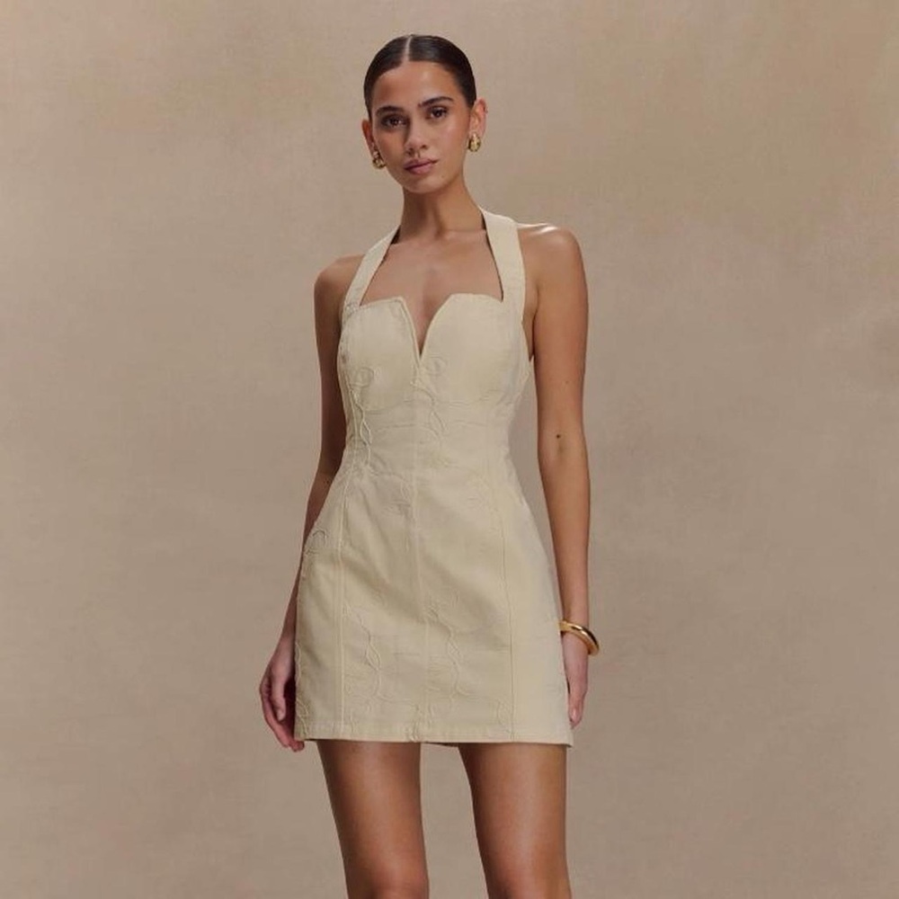 Meshki Cream Floral Mini Dress